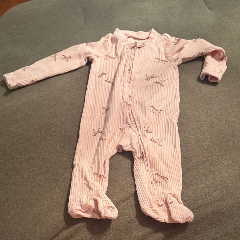 Carters pink horse pajamas onesie size 3 month